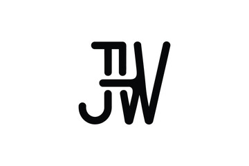 vector illustration of an abstract alphabet Letter "JW"