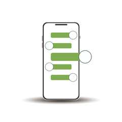 picture of a mobile phone with a green message box and there are highlights for what is important in the message