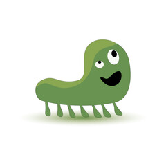 tooth monster with green color, green germ, green virus