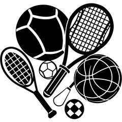 tennis racket and ball