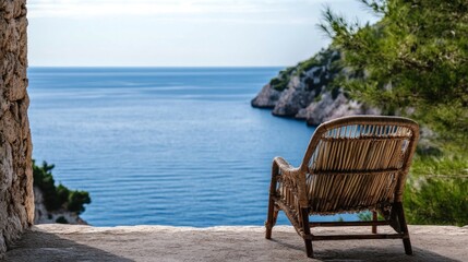 Serene Coastal View: Relaxation by the Mediterranean Sea