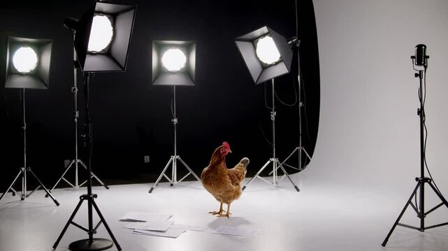  Poule en studio photo