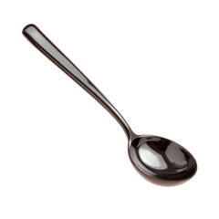 Shiny metal spoon isolated on transparent background