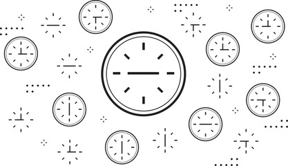 Extensive Collection of Clock Icons in Modern Line Style Isolated on White Background Time and Watch Vector Symbols for Digital Use