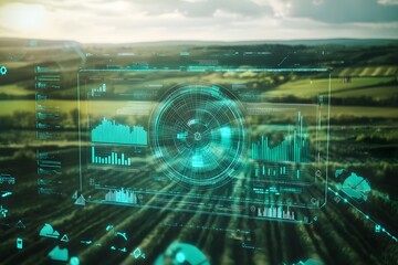 Fototapeta premium Satellite Crop Monitoring Interface