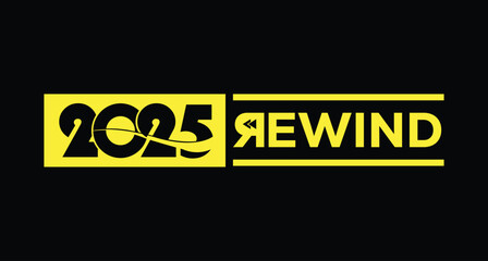 2025 year rewind, Concept words 2025 REWIND. 2025 RECAP