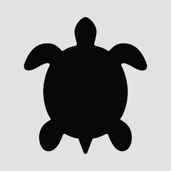 Silhouette sea turtle simple animal graphic marine life vector illustration
