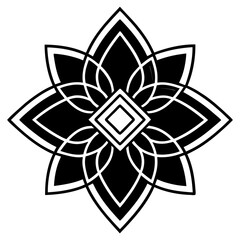 Geometric Line Art Alpona for Business Card Design