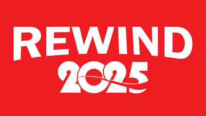 Fototapeta premium 2025 year rewind, Concept words 2024 REWIND. 2024 RECAP