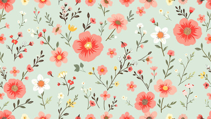 Seamless floral pattern, Seamless pattern with flowers, Seamless floral pattern