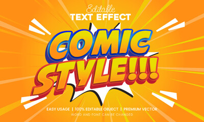 Comic Style Editable Text Effect Premium Vector