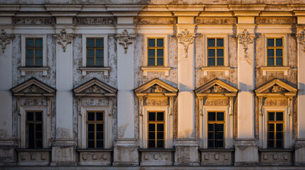 Fototapeta premium Historical Palace Facade Baroque Style Window Architecture