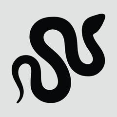 Silhouette snake simple abstract drawing modern design vector illustration
