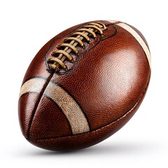 Isolated american football ball close up for nfl super bowl game sports equipment and play concept