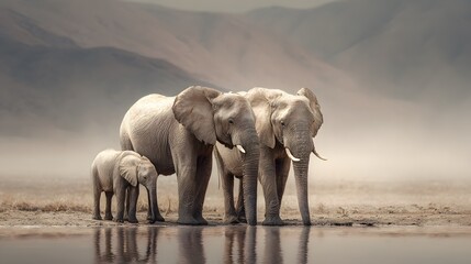 Elephant family african wildlife safari animal photography nature reserve travel destination africa photo 100
