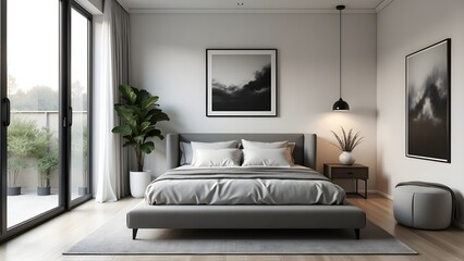 Comfortable Bedroom Setup with Bed