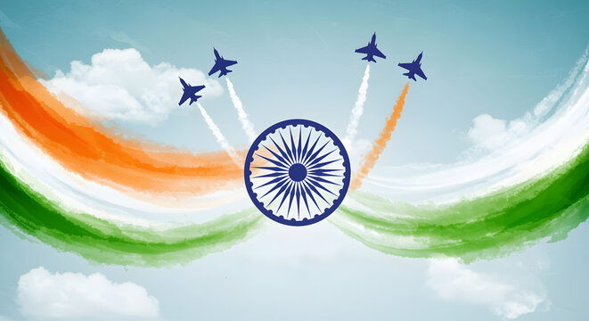 airplane flying in the sky, india independence day, template, banner, happy independence day