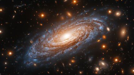 Spiral galaxy, cosmic dust, stars, space, background, universe, astronomy, science, education, wallpaper