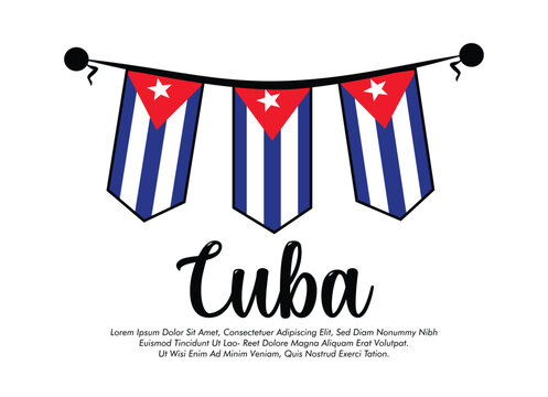 Vector Cuba flag banner Cuba flag Vector illustration design Cuba national day banner design