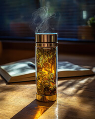 Hot Tea in Double-Walled Glass Thermos
