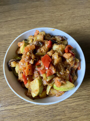 Delicious Georgian Ajapsandali: vibrant vegetable stew with eggplant