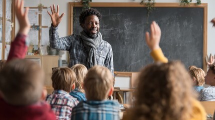Engaging classroom interaction with enthusiastic teacher and attentive students