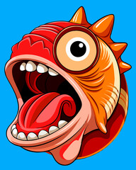 cartoon fish head