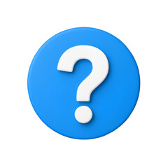3D Blue Question Mark Icon – Clean Flat Style