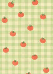 Playful tomato checkered pattern