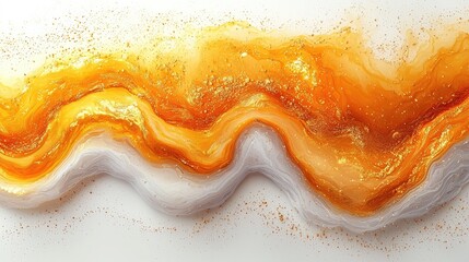 Abstract swirling design of gold and white colors.