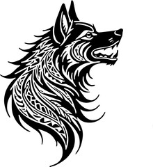 Fototapeta premium wolf head tribal vector silhouette sticker tattoo 