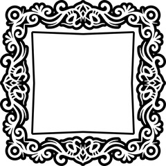 Abstract square ethnic, art deco frame design