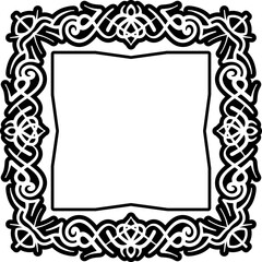 Abstract square ethnic, art deco frame design
