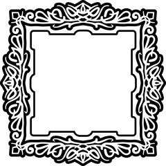 Abstract square ethnic, art deco frame design
