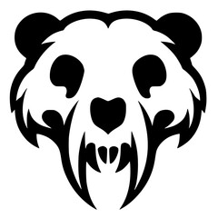 Bear skull silhouette vector design