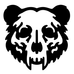 Bear skull silhouette vector design