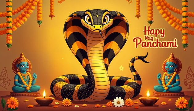 Nag Panchami Celebration with Sacred Cobra and Divine Atmosphere.