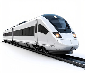 Fototapeta premium Modern Commute: Efficient Rail Travel on White