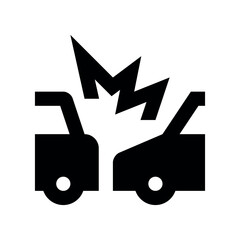 Illustration of car crash accident collision insurance claim auto damage vehicle wreck road safety transportation icon vector vector