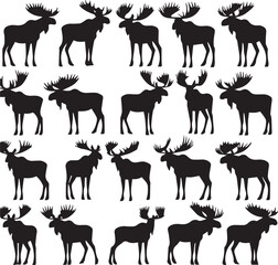 Moose Vector In Black and White