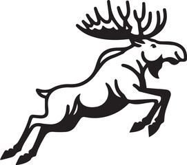 Moose Vector In Black and White