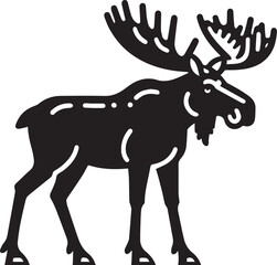 Moose Vector In Black and White