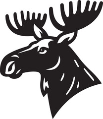 Moose Vector In Black and White