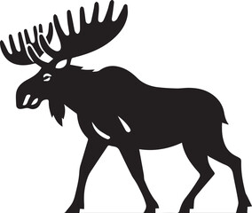 Moose Vector In Black and White