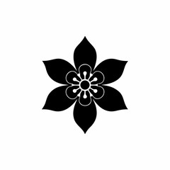 Obraz premium creative details Columbine Flower Icon vector illustration