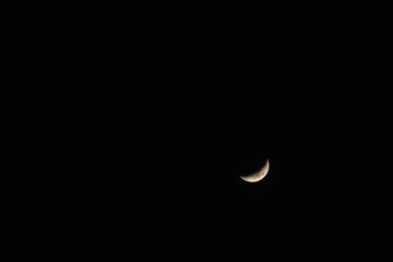 half moon shining floating on sky in night 