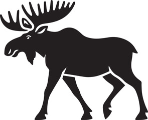 Moose Vector In Black and White