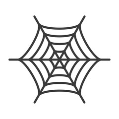 シンプルな黒いクモの巣の線画アイコン - ハロウィンやホラーのイメージやデザインパーツ素材