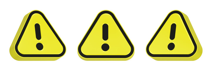 caution alert symbol 3d rendering