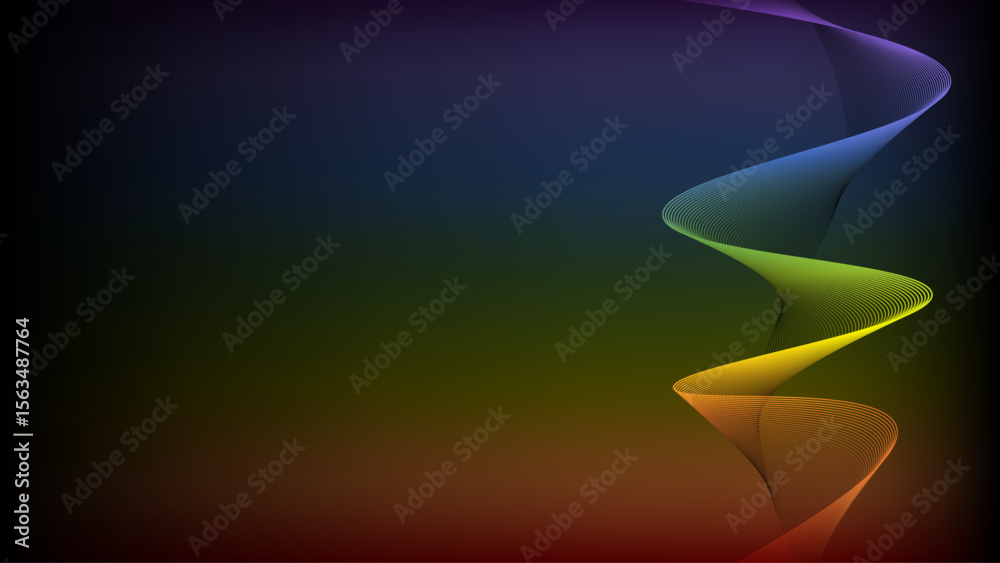 Fototapete Colorful rainbow wave abstract background with spectrum of light gradient